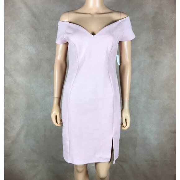 CHARLOTTE RUSSE Sweetheart Neck Pink Faux-Suede Sheath Dress NWT L - Picture 1 of 7